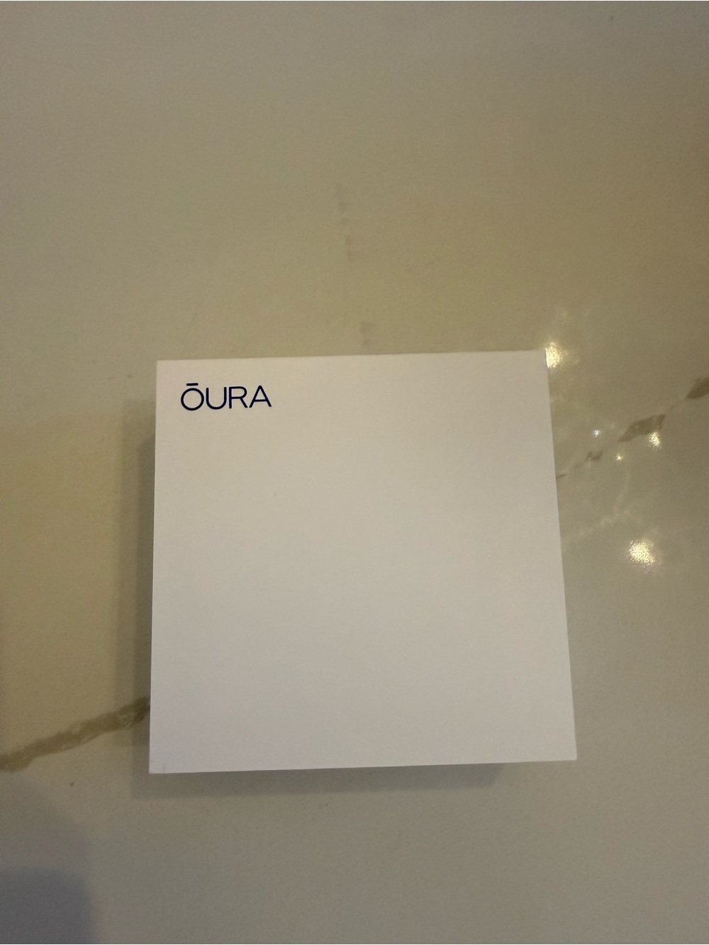 Oura White Box with Navy Logo